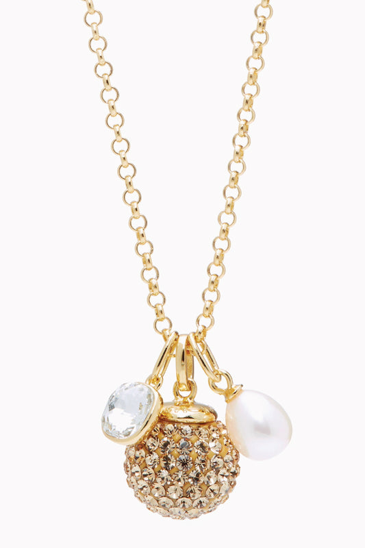 Sparkle Ball Cluster Necklace - Gold